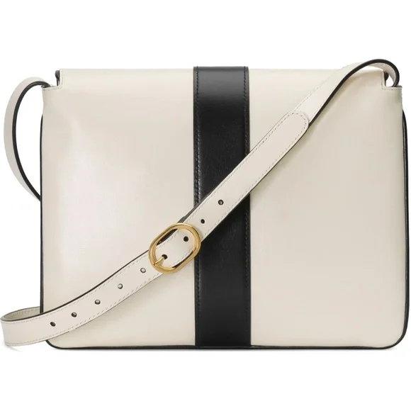 New Authentic Gucci  Leather Shoulder Bag Medium Black White - Picture 4 of 13